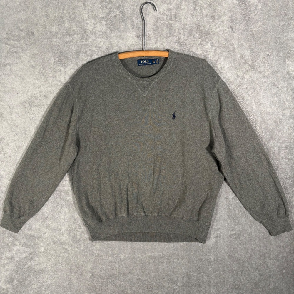 Polo Ralph Lauren Crewneck Sweater Mens XXL Pony Logo Grey Cotton